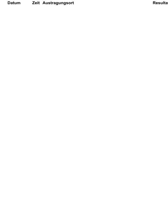 Datum Zeit Austragungsort Resultatt So 06.10.2013 08:00 Bretswil HC Albula Red Devils - Railstars 5 :6 So 13.10.2013 19:30 Dbendorf  Schwingclub - HC Albula Red Devils 5 : 9 So 27.10.2013 10:30 Dielsdorf Railstars HC Albula Red Devils 8 : 13 Sa 02.11.2013 07:45 Bretswil Cosmos- HC Albula Red Devils 17 : 8 Sa 09.11.2013 06:45 Blach Iswrfel - HC Albula Red Devils 5 : 4 So 17.11.2013 08:10 Bretswil HC Albula Red Devils - Chrbli 8 : 2 Sa 23.11.2013 09:30 Dielsdorf EVDN Vieri - HC Albula Red Devils 12 : 4 Sa 30.11.2013 06:45 Kloten Cosmos - HC Albula Red Devils 12 : 7 Sa 07.12.2013 07:45 Bretswil HC Albula Red Devils - Siemens-Cerberus 9 : 3 Mi 18.12.2013 20:45 Effretikon Frhschoppen Cracks - HC Albula Red Devils     7 : 3	 Mo 23.12.2013 20:45 Wetzikon Chrbli - HC Albula Red Devils			      9 : 6	 Mi 08.01.2014 21:20 Bretswil HC Albula Red Devils - Travel Jets                       7 : 8 Sa 18.01.2014 07:45 Bretswil HC Albula Red Devils - Travel Jets                       3 : 7 Sa 25.01.2014 09:30 Dielsdorf EVDN Vieri - HC Albula Red Devils                      5 : 3			 So 26.01.2014 08:00 Wetzikon Schwammendingen - HC Albula Red Devils	      9 : 9 So 02.02.2014 08:10 Bretswil HC Albula Red Devils -  Schwammendingen        6 : 9 So 09.02.2014 19:30 Dbendorf Schwingclub - HC Albula Red Devils 		      7 : 7 Sa 15.02.2014 07:45 Bretswil HC Albula Red Devils - Frhschoppen Cracks     4 : 10 Sa 22.02.2014 19:15 Ksnacht Siemens Cerberus - HC Albula Red Devils	      3 : 8 Sa 01.03.2014 07:45 Bretswil HC Albula Red Devils -  Iswuerfel		      5 : 9